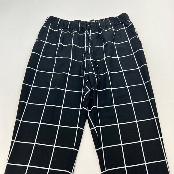 Merona Women’s Windowpane Jogger Dress Pants Black/White Size Medium Pockets - Picture 2 of 8